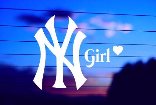 NY GIRL WITH HEART CAR DECAL STICKER