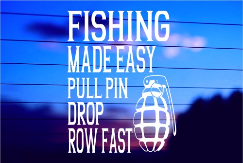 FISHING MADE EASY – GRENADE CAR DECAL STICKER