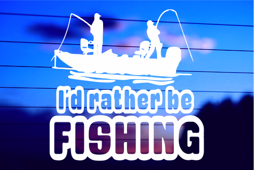 I’D RATHER BE FISHING CAR DECAL STICKER