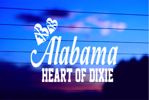 ALABAMA – HEART OF DIXIE CAR DECAL STICKER