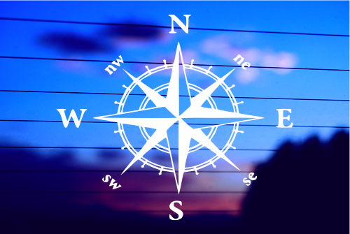NAUTICAL COMPASS BOATING VINYL DECAL STICKER