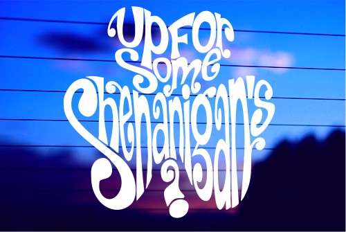 UP FOR SOME SHENANIGANS? CAR DECAL STICKER