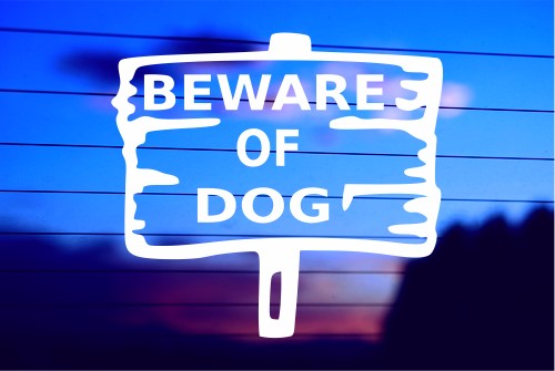 BEWARE OF DOG SIGN CAR DECAL STICKER