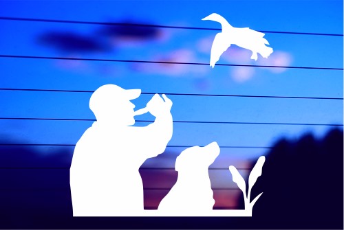 MAN AND LAB DUCK HUNTING CAR DECAL STICKER