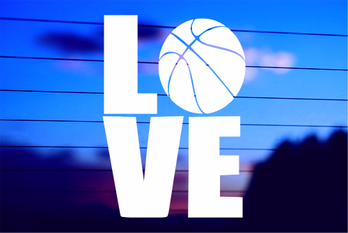 LOVE WITH BASKETBALL CAR DECAL STICKER