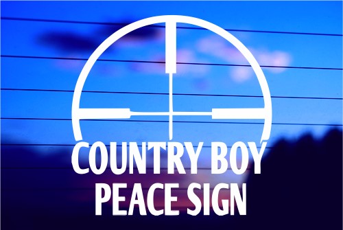 COUNTRY BOY PEACE SIGN CAR DECAL STICKER
