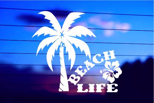 BEACH LIFE CAR DECAL STICKER