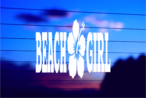 BEACH GIRL CAR DECAL STICKER