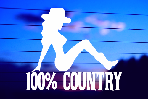 100% Country Car Decal Sticker