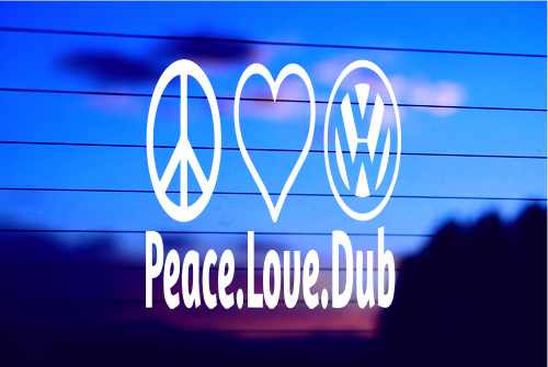 PEACE, LOVE, DUB – VW CAR DECAL STICKER