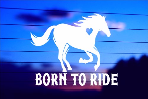 BORN TO RIDE – HORSE CAR DECAL STICKER