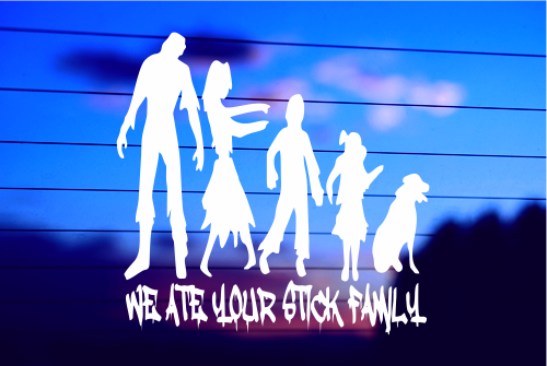 WE ATE YOUR STICK FAMILY CAR DECAL STICKER