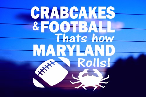MD – CRABCAKES & FOOTBALL CAR DECAL STICKER