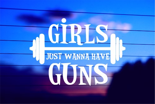 GIRLS JUST WANT TO HAVE GUNS CAR DECAL STICKER