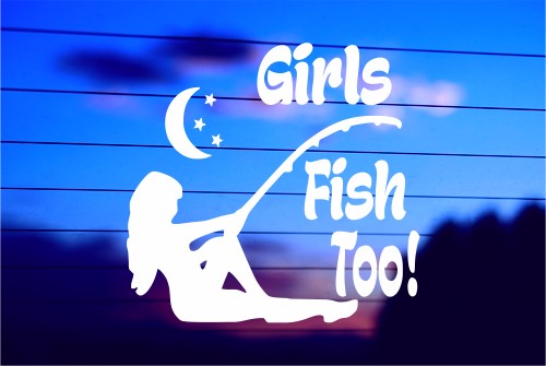 GIRLS FISH TOO! CAR DECAL STICKER