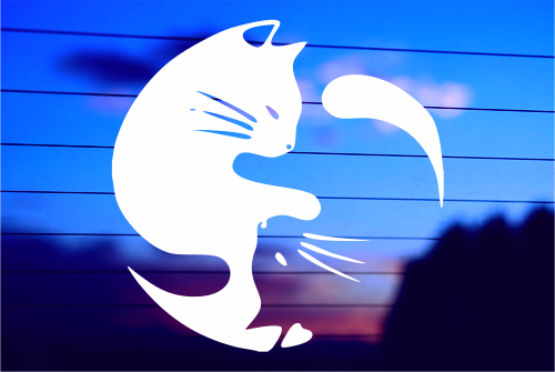 CATS YING AND YANG CAR DECAL STICKER