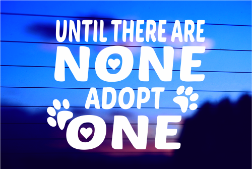 UNTIL THERE ARE NONE, ADOPT ONE CAR DECAL STICKER