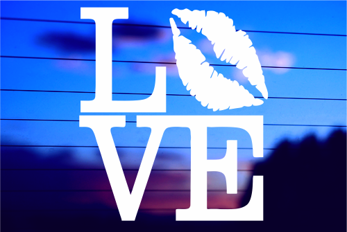 LOVE WITH LIPS CAR DECAL STICKER