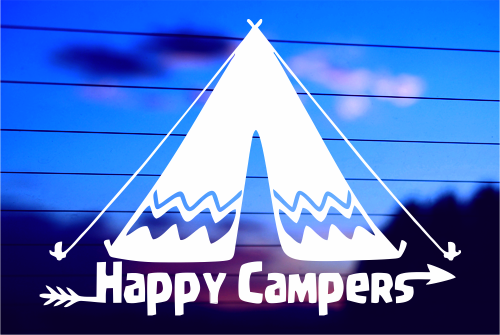 HAPPY CAMPERS 5 CAR DECAL STICKER
