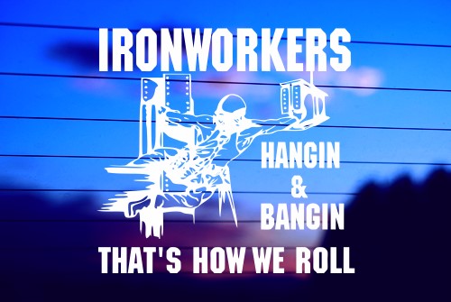 HANGIN’ AND BANGIN’ THAT’S HOW WE ROLL CAR DECAL STICKER