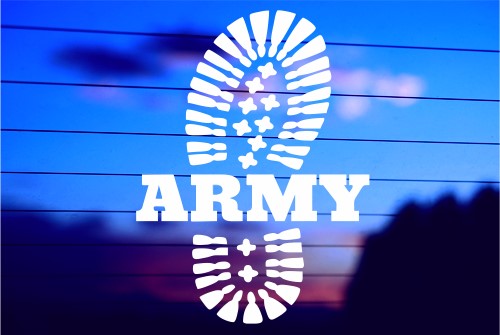ARMY BOOT CAR DECAL STICKER