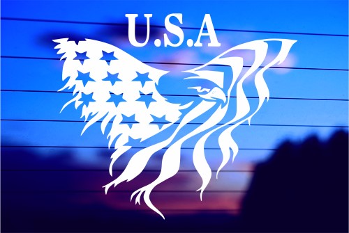 US EAGLE FLAG CAR DECAL STICKER