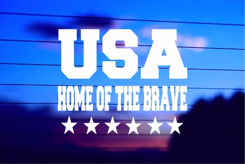 USA HOME OF THE BRAVE CAR DECAL STICKER