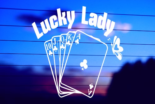 LUCKY LADY – POKER CAR DECAL STICKER