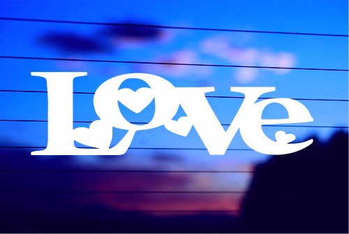 LOVE AND HEARTS CAR DECAL STICKER
