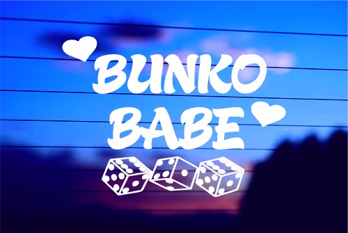 BUNKO BABE WITH DICE CAR DECAL STICKER