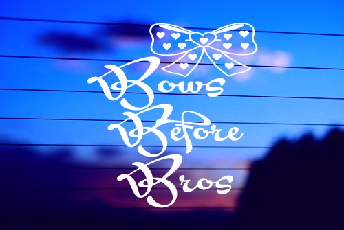 BOWS BEFORE BROS CAR DECAL STICKER