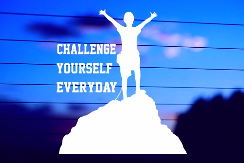 CHALLENGE YOURSELF EVERYDAY – ROCK CLIMBER CAR DECAL STICKER