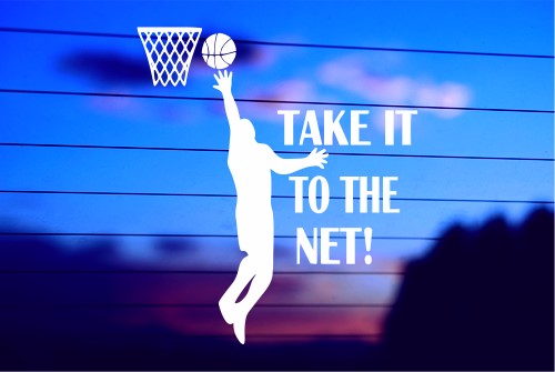 TAKE IT TO THE NET – BASKETBALL CAR DECAL STICKER