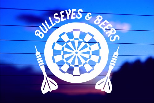 BULLSEYES & BEERS CAR DECAL STICKER