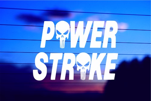 POWER STROKE WITH PUNISHER CAR DECAL STICKER