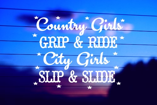 COUNTRY GIRLS GRIP & RIDE – CITY GIRLS SLIP & SLIDE CAR DECAL STICKER