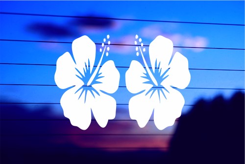 HIBISCUS FLOWERS CAR DECAL STICKER