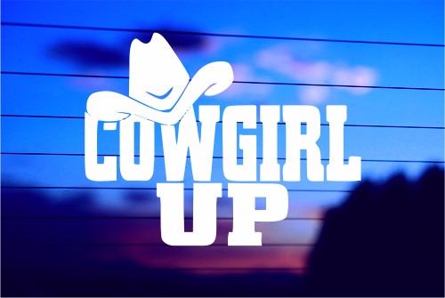 COWGIRL UP CAR DECAL STICKER