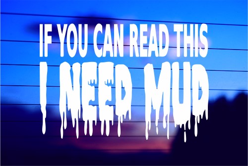 IF YOU CAN READ THIS I NEED MUD CAR DECAL STICKER