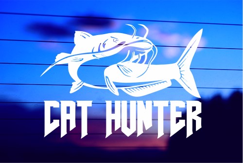 CAT HUNTER FISHING CAR DECAL STICKER