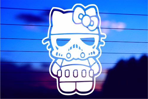 STORM TROOPER HELLO KITTY CAR DECAL STICKER