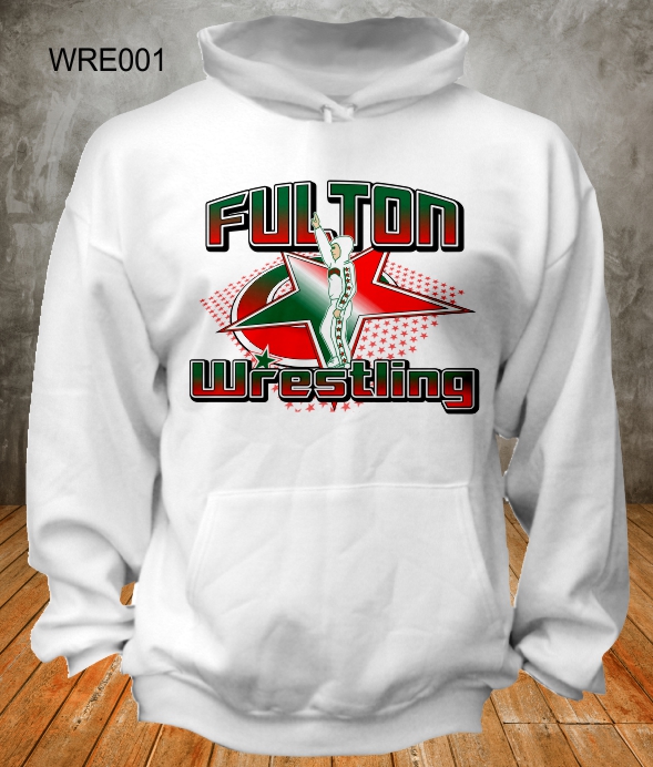 Colorful Fulton Wrestling Star Hoodie With Name On Back (Optional)