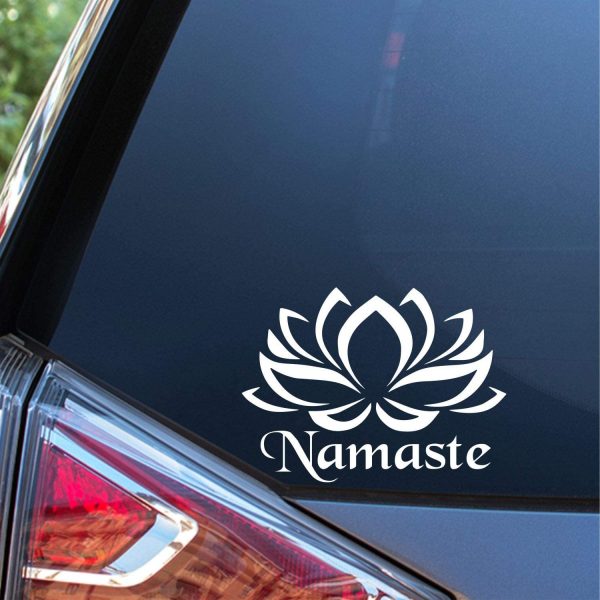 Namaste Lotus Flower High Quality Die Cut Vinyl Decal/ Bumper Sticker For Windows, Cars, Trucks, Laptops, Etc.