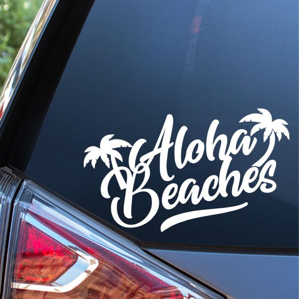 Aloha Beaches High Quality Die Cut Vinyl Decal/ Bumper Sticker For Windows, Cars, Trucks, Laptops, Etc.
