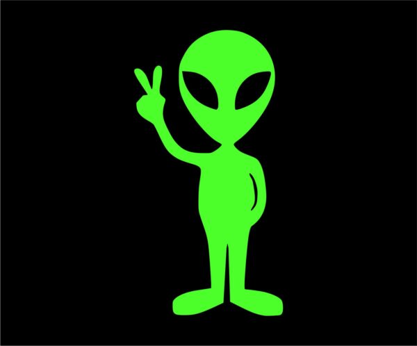 Alien Peace Sign High Quality Vinyl Car Decal Sticker