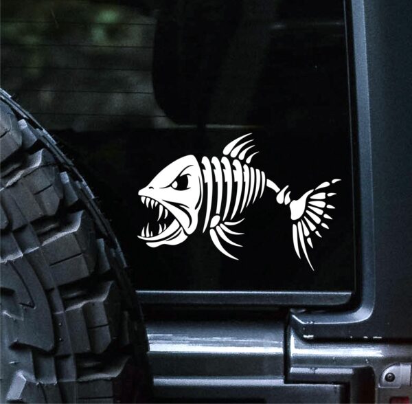 Skeleton Bone Fish High Quality Vinyl Car Decal Sticker