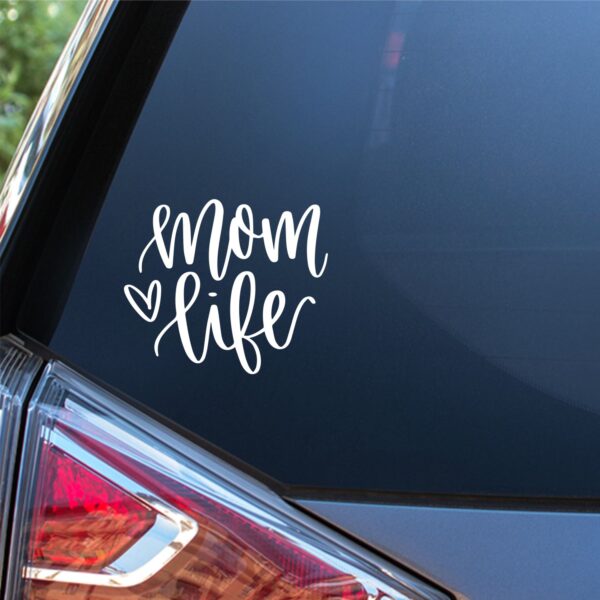 Mom Life with Heart High Quality Vinyl Car Decal Sticker