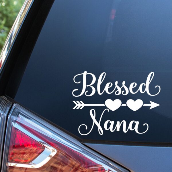 Blessed Nana Double Heart High Quality Vinyl Car Decal Sticker