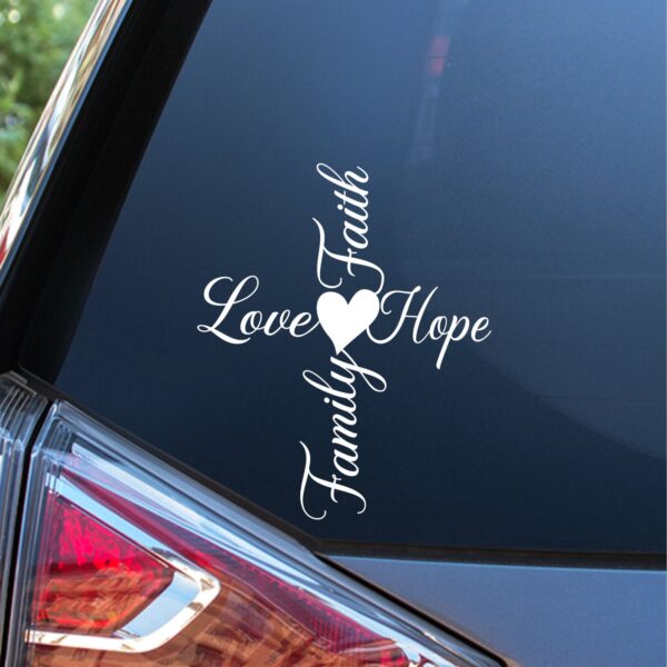Faith Hope Love Family Cross High Quality Decal Vinyl Sticker Cars Trucks Vans Walls Laptop