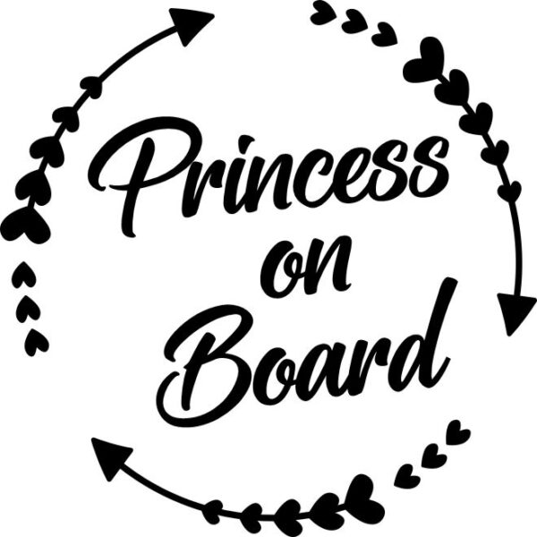 Princess On Board Decal Vinyl Sticker Cars Trucks Vans Walls Laptop
